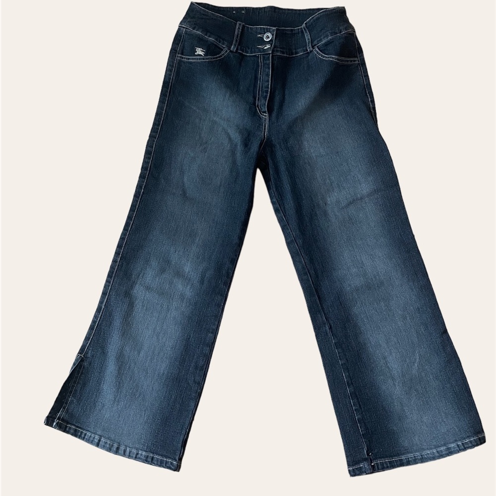 Burberry Stonewashed Black Wide-Leg Jeans, Size 4. Black, Fab Condition!